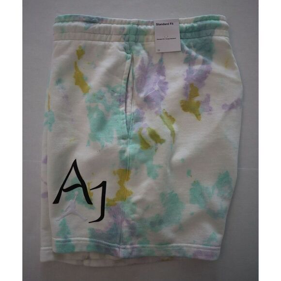 Nike DM1871-530 Men's Sz M Green/Pink Tie Dye Jordan Sport DNA Fleece Shorts - Picture 6 of 11